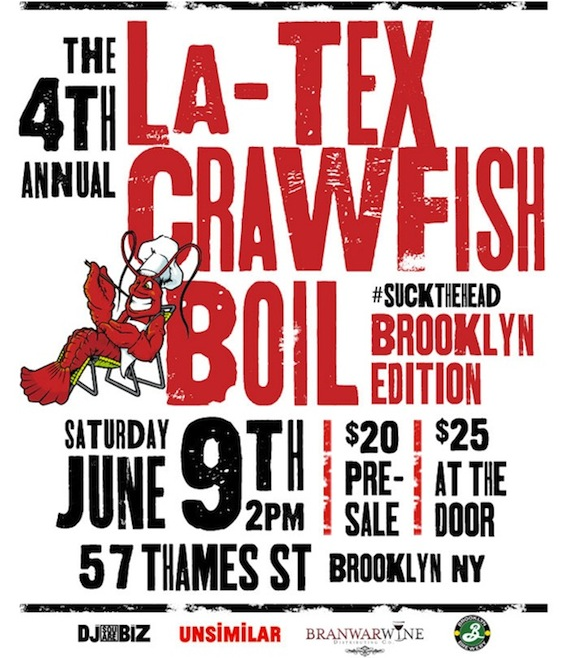 The Brooklyn LaTex Crawfish Boil - Saturday June 9th The Brooklyn LaTex Crawfish Boil - Saturday June 9th